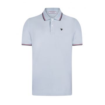 Tricou polo din material pique - Albastru deschis