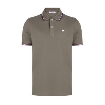 Tricou polo din material pique - Kaki