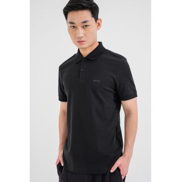 Tricou polo regular fit cu logo - Negru