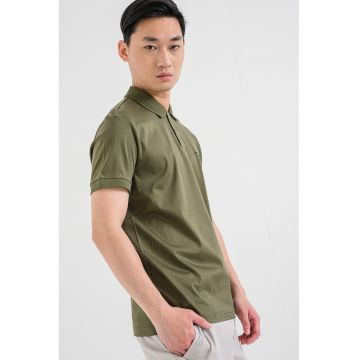 Tricou polo regular fit de bumbac - Verde padure