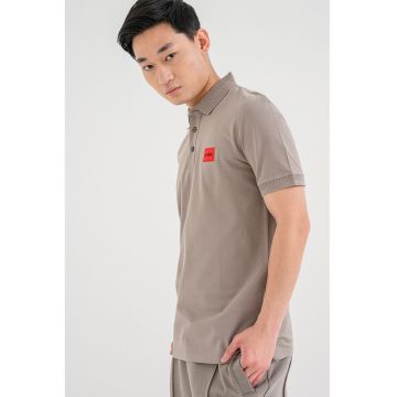 Tricou polo slim fit Dereso - Grej