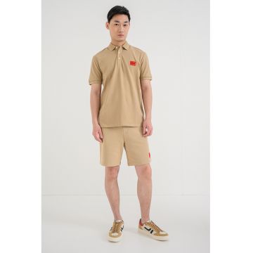 Tricou polo slim fit Dereso - Maro nisip