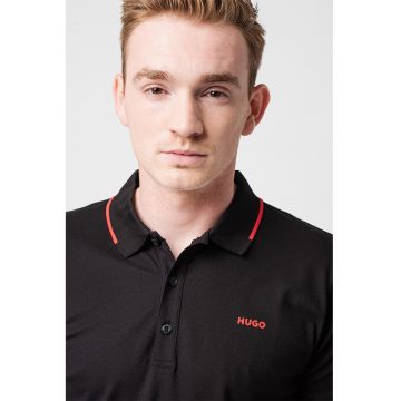Tricou polo slim fit Dinoso - Negru