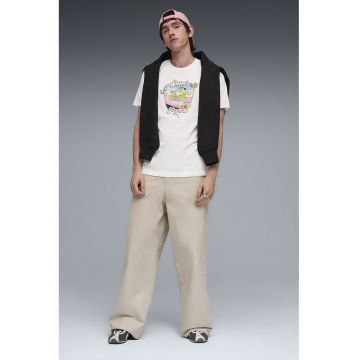 Tricou regular fit cu imprimeu grafic - Alb