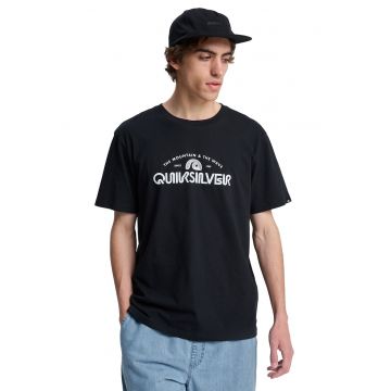 Tricou regular fit cu imprimeu logo pe piept - Alb/Negru