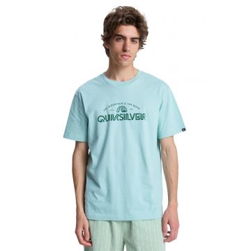 Tricou regular fit cu imprimeu logo pe piept - Verde/Albastru aquamarin