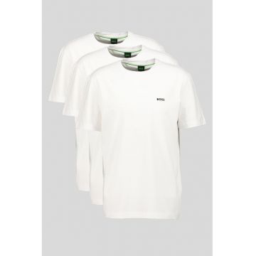Tricou regular fit cu logo - Alb