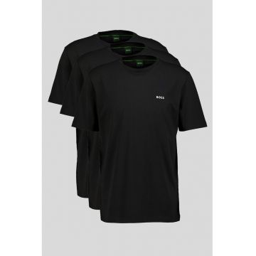 Tricou regular fit cu logo - Negru