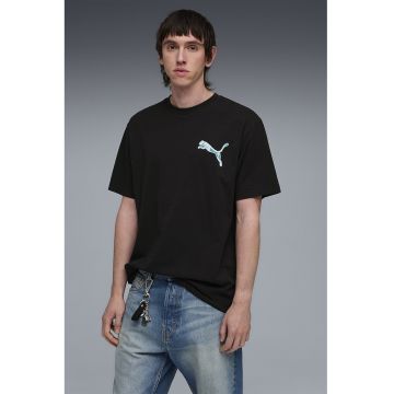 Tricou relaxed fit cu imprimeu pe spate X-Ray - Negru/Albastru marin