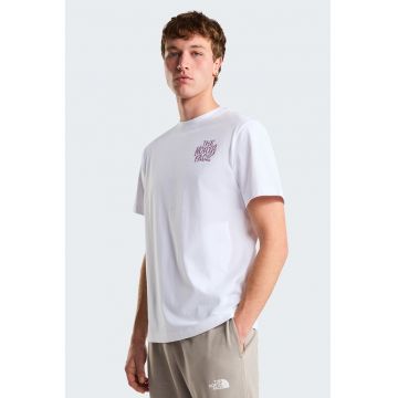 Tricou relaxed fit cu logo supradimensionat Drip - Alb optic/Roz orhidee