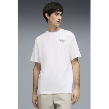 Tricou relaxed fit cu text Slogan - Alb/Negru