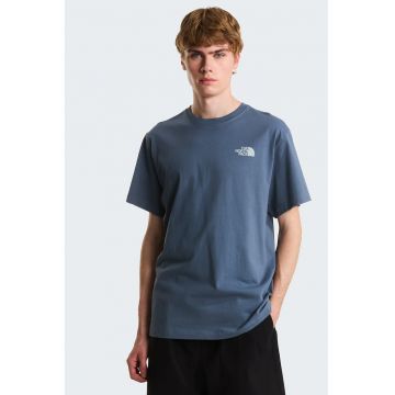 Tricou relaxed fit Retro - Albastru pastel/Albastru inchis