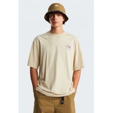 Tricou supradimensionat cu model grafic Sun - Roz fandango/Maro camel/Gri antracit