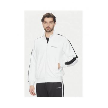 Bluza sport cu fermoar si detalii contrastante
