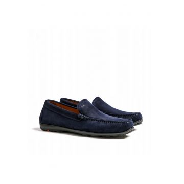 EMILIO Mocasini Eleganti Pentru Barbati Din Piele Intoarsa Slip-On - Albastru - Albastru