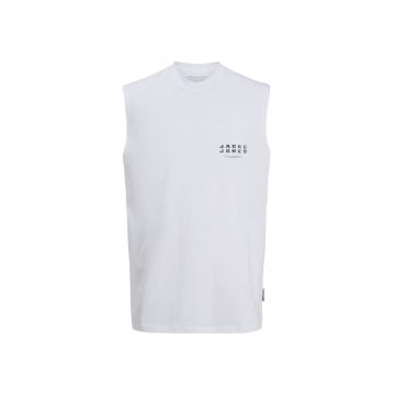 Maiou JACK &JONES Charge Front SP Alb - Alb