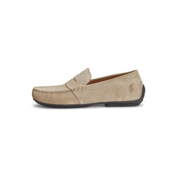Mocasini pentru barbati -  cu piele naturala si alb