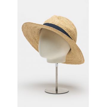 Palarie din paie de hartie Albury - Maro camel/Bleumarin
