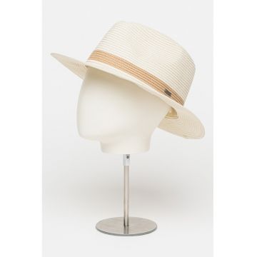 Palarie unisex cu detaliu contrastant - Alb fildes