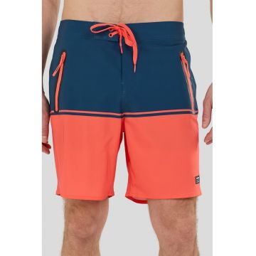Pantaloni scurti de baie cu buzunare cu fermoar Morris - Portocaliu mandarina/Bleumarin