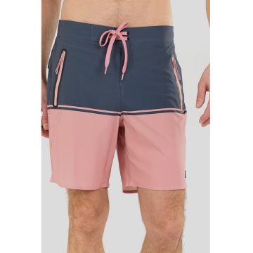 Pantaloni scurti de baie cu buzunare cu fermoar Morris - Roz prafuit/Bleumarin