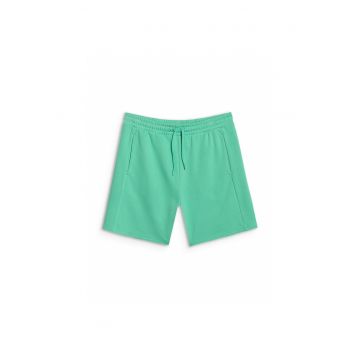 Pantaloni scurti de trening  pentru barbati - verzi - bumbac si poliester