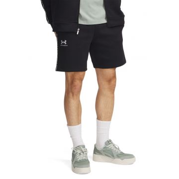 Pantaloni scurti din fleece cu logo si snur Icon - Alb/Negru