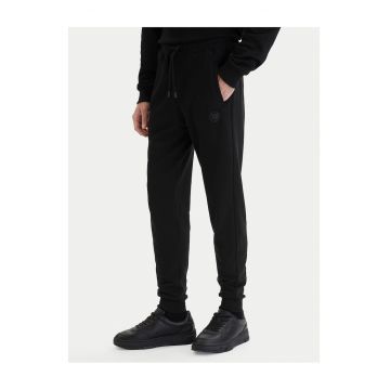 Pantaloni trening barbati -  bumbac si poliester - negru - Negru
