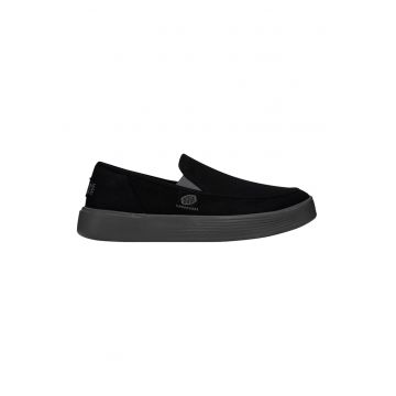 Pantofi loafer din material textil cu detaliu logo - Negru