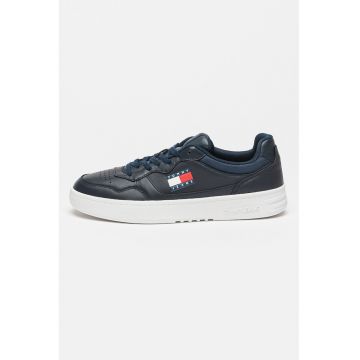 Pantofi sport din piele cu garnituri contrastante - Albastru ultramarin