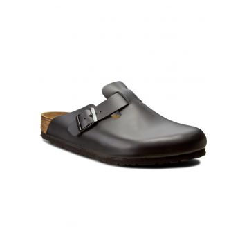 Papuci barbati  Black Boston - piele naturala - negru