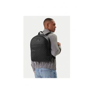 Rucsac barbati -  piele naturala - negru - One Size INTL