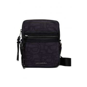 Saszetka barbati -  piele ecologica - negru - One Size INTL