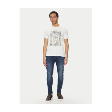 Tricou barbati  culoare alba - bumbac