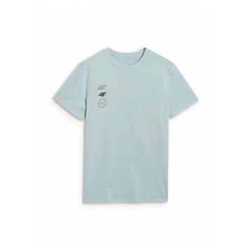 Tricou barbati  regular - 100% bumbac - turcoaz - imprimeu sportiv - Verde