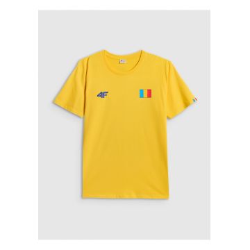 Tricou barbati -  suporter Romania - galben - bumbac - croiala regulara