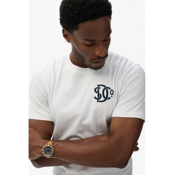 Tricou cu detaliu cu logo discret - Alb optic