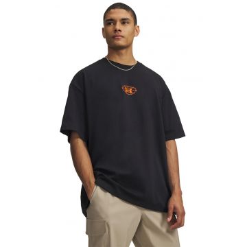 Tricou din amestec de bumbac pentru baschet Hoops - Negru/Portocaliu mandarina
