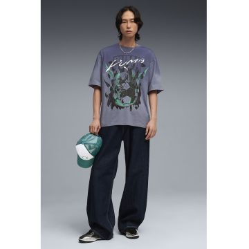 Tricou lejer cu imprimeu grafic - Gri carbune