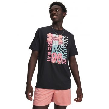 Tricou lejer cu logo Collage - Albastru pastel/Negru/Roz prafuit