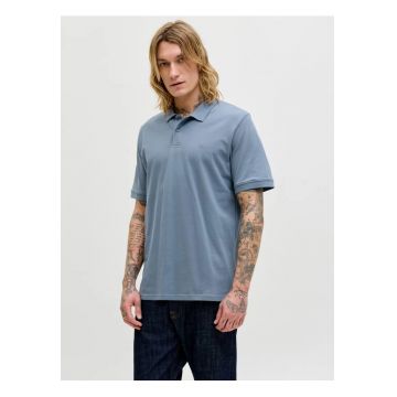 Tricou polo Basic - Slim Fit - din bumbac - Albastru