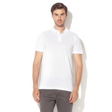 Tricou polo slim fit - Alb