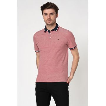 Tricou polo slim fit de bumbac organic Paulos - Rosu