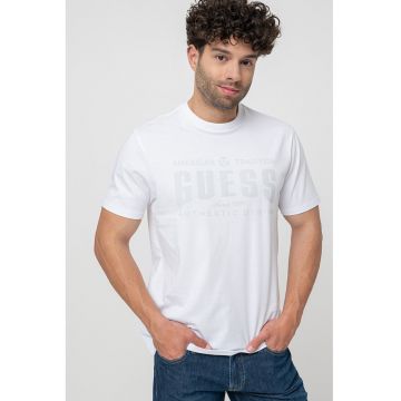 Tricou regular fit cu logo - Alb
