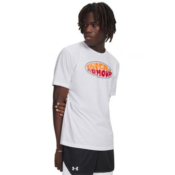 Tricou slim-fit cu imprimeu logo - Rosu/Portocaliu mandarina/Alb optic
