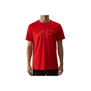 Tricou sport  bumbac - rosu - cu logo imprimat