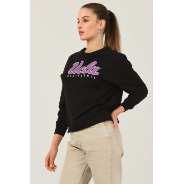 Bluza sport cu decolteu la baza gatului si imprimeu logo Bluza sport cu decolteu la baza gatului si imprimeu logo