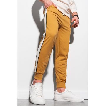 Pantaloni sport crop cu segmente laterale contrastante