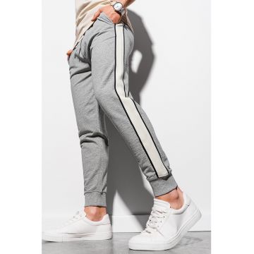 Pantaloni sport crop cu segmente laterale contrastante