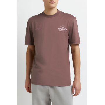 Tricou de bumbac cu imprimeu - Violet prafuit